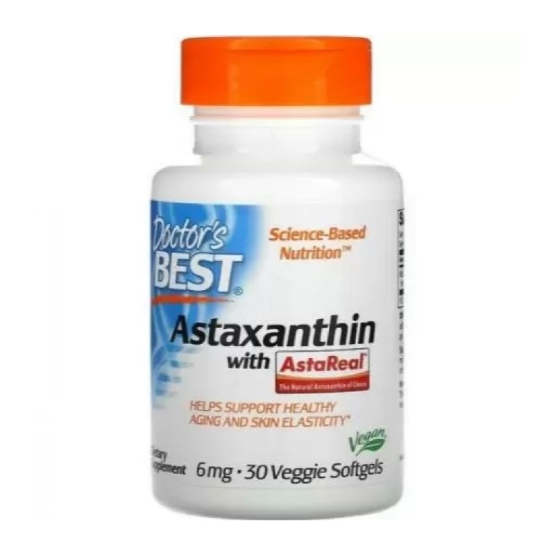 DOCTOR'S BEST Astaxanthin AstaPure 6 mg 30 veg softgels