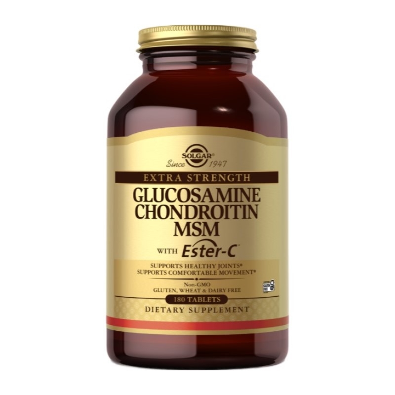 SOLGAR Extra Strength Glucosamine, Chondroitin, MSM 180 tabs.