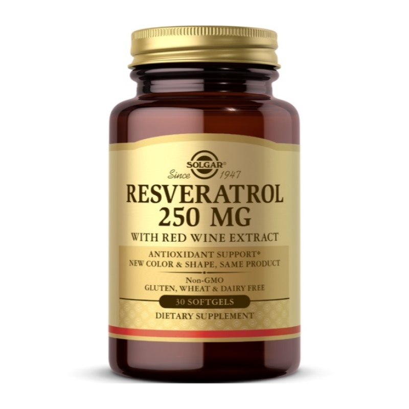 SOLGAR Resveratrol 250 mg With Red Wine Extract 30 caps.