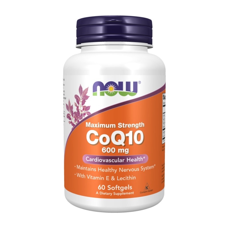 NOW FOODS Koenzym Q10 600 mg Lecithin & Vitamin E 60 caps.