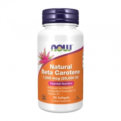 NOW FOODS Natural Beta Carotene 25000IU 90 gels.