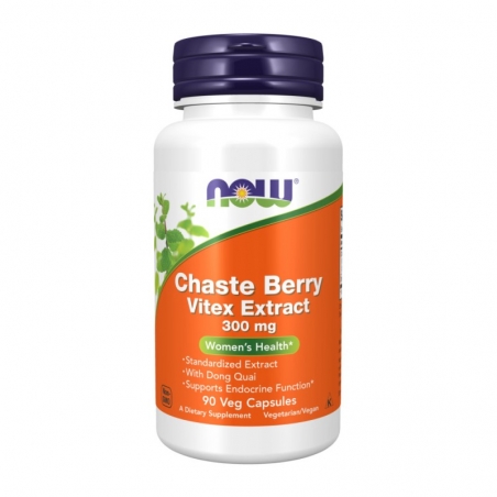 NOW FOODS Chaste Berry Vitex Extract 300 mg 90 veg caps.