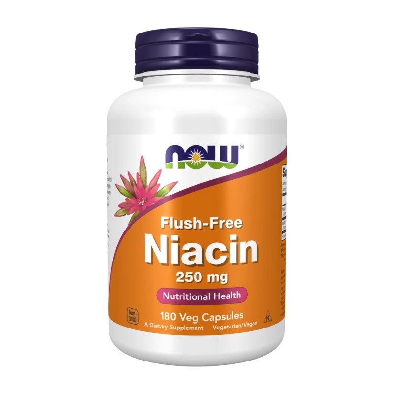 NOW FOODS Flush-Free Niacin 250 mg 180 veg caps.