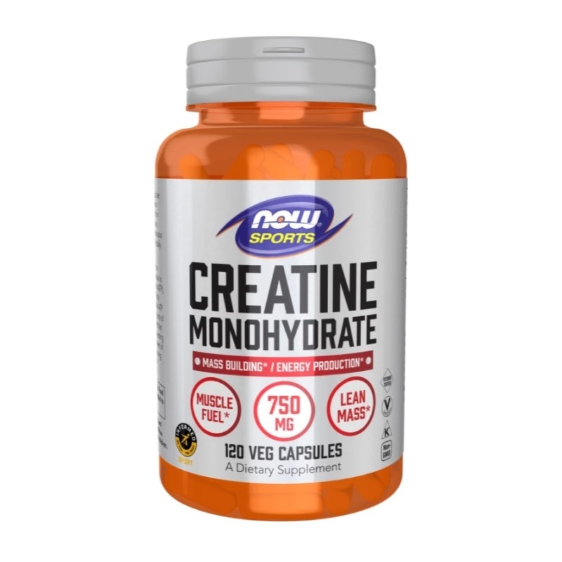 NOW FOODS Creatine Monohydrate 750 mg 120 veg caps.