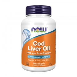 NOW FOODS Cod Liver Oil 1000 mg - Tran 90 kaps.
