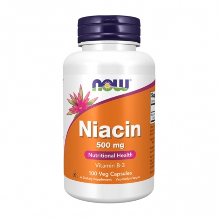NOW FOODS Niacin 500 mg 100 veg caps.