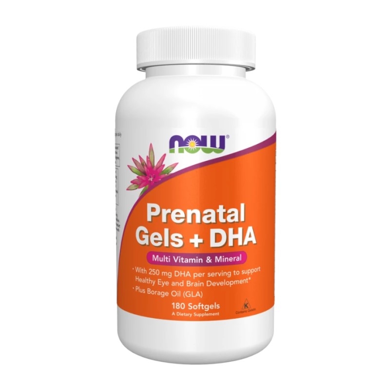 NOW FOOD Prenatal Gels + DHA 180 gels.