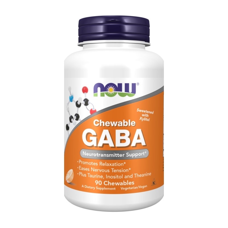 NOW FOODS Chewable GABA, Taurine, Inositol and Theanine 90 chewables