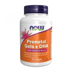 NOW FOODS Prenatal Gels + DHA 90 softgels