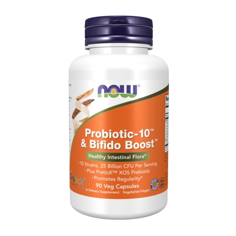 NOW FOODS Probiotic-10 & Bifido Boost 90 veg caps.