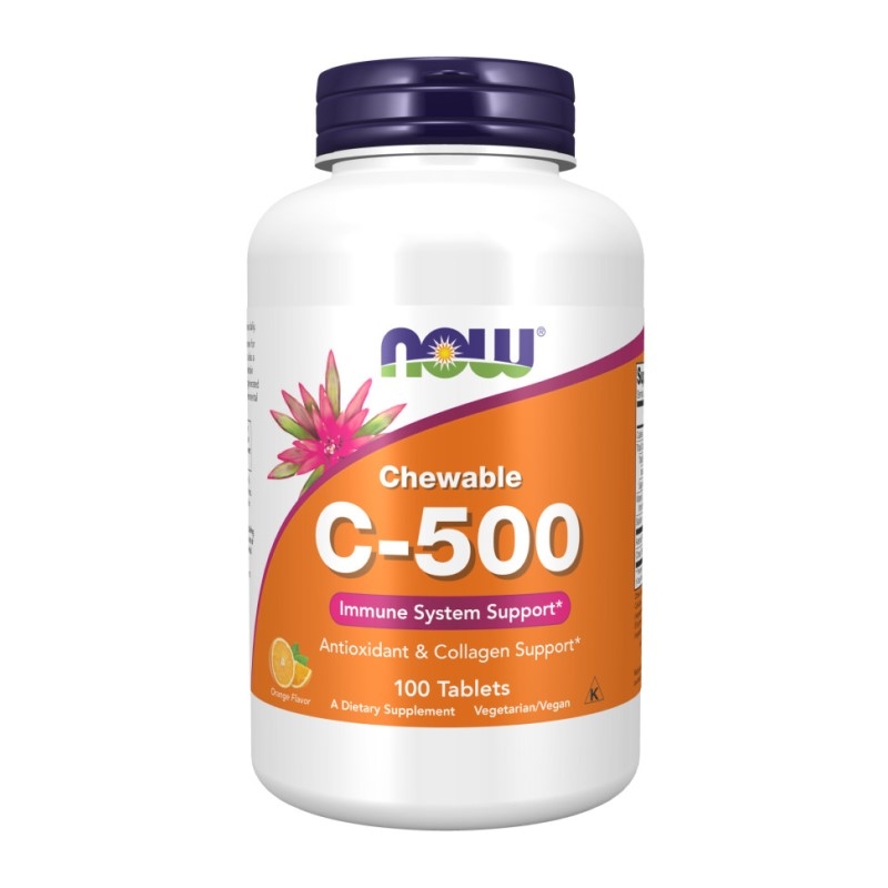 NOW FOODS Vitamin C-500 Orange Chewable 100 tab.