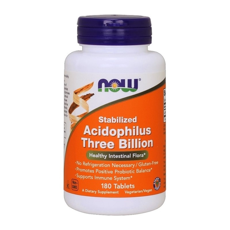 NOW FOODS Stabilized Acidophilus Three Billion 180 tab.