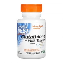 DOCTOR'S BEST Glutathione + Milk Thistle 60 veg caps.