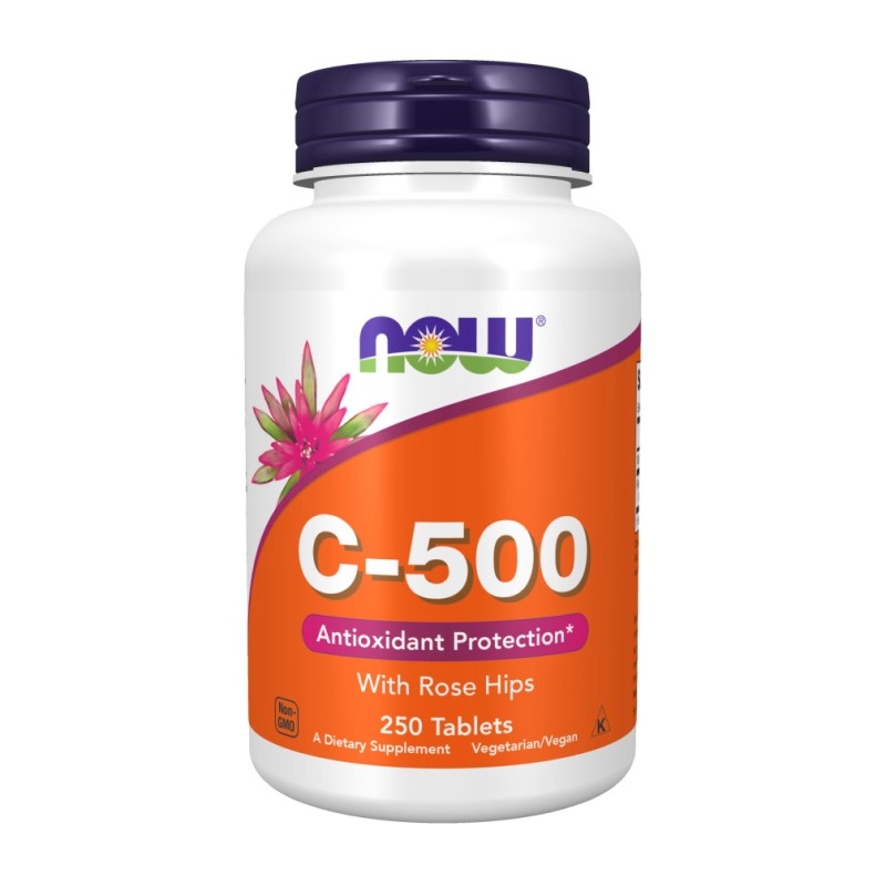 NOW FOODS Vit.C-500 with Rose Hips 250 tabl