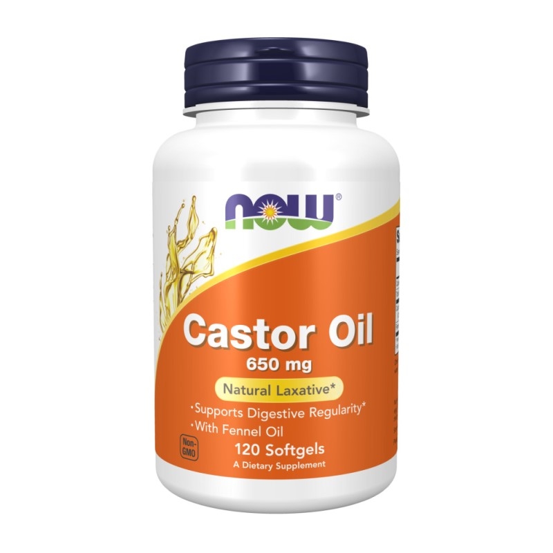 NOW FOODS Castor Oil 650 mg 120 gels.
