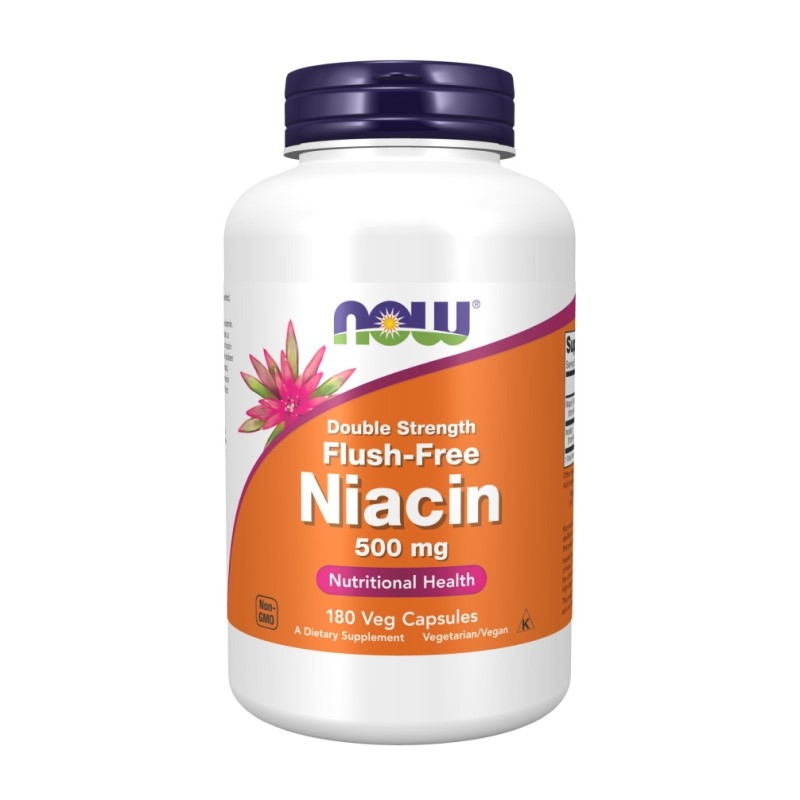 NOW FOODS Flush-Free Niacin 500 mg 180 veg caps.