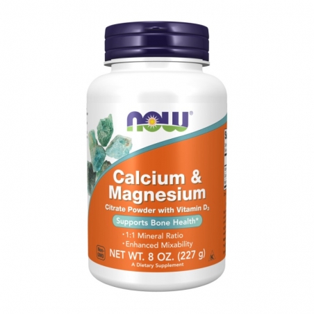 NOW FOODS Calcium & Magnesium Citrate & D3 227 g