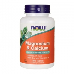 NOW FOODS Magnesium & Calcium + Zinc+D3 100 tabs.