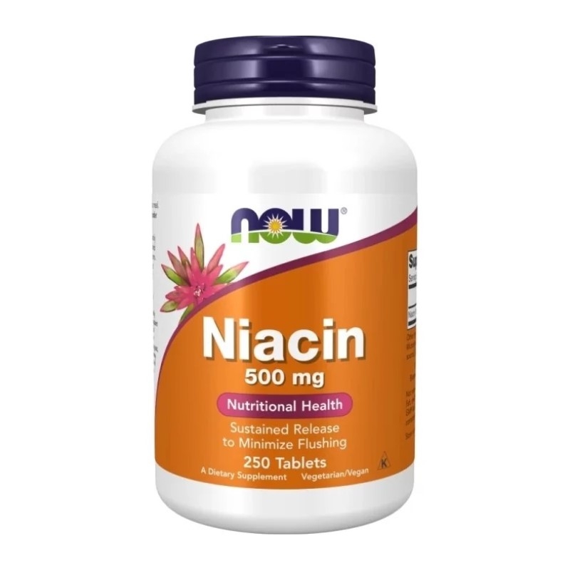 NOW FOODS Niacin 500 mg sustained release 250 tabs.