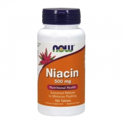 NOW FOODS Niacin 500mg sustained release 100 tabl.
