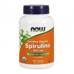 NOW Foods Spirulina Organic 500 mg 180 tabl.