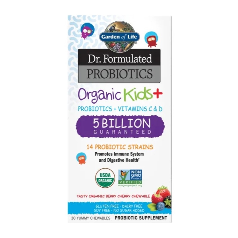 GARDEN OF LIFE Dr.Formulated Probiotics Organic Kids+, Berry Cherry 30 chewables
