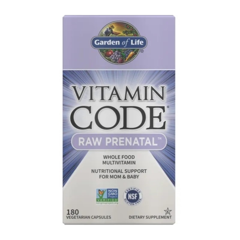 GARGEN OF LIFE Vitamin Code RAW Prenatal 180 veg caps.