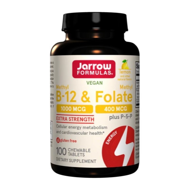 JARROW FORMULAS Methyl B-12 & Methyl Folate + B6 100 chewable