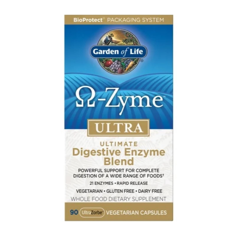 GARDEN OF LIFE Omega Zyme Ultra 90 veg caps.