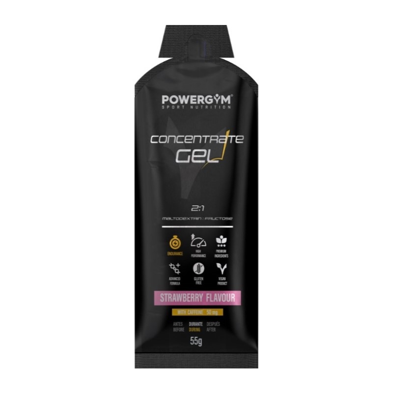 POWERGYM Concentrate Gel 55 g+Caffeine Strawberry