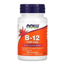 NOW FOODS B-12+Folic Acid 1000 mcg 100 lozenges