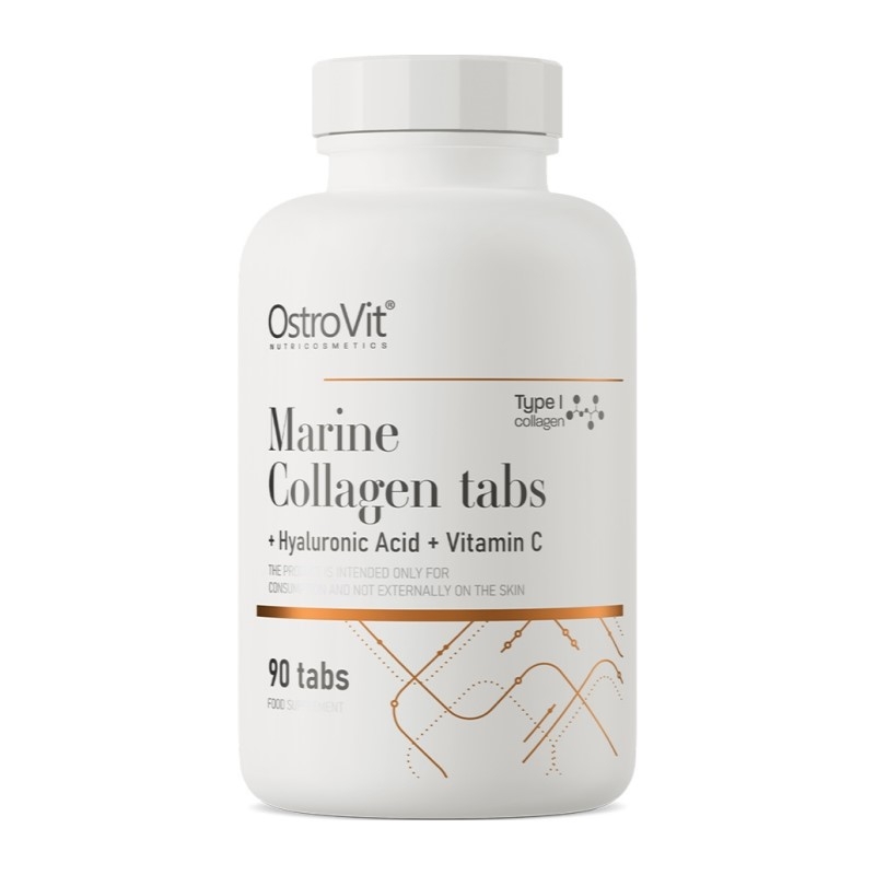 OSTROVIT Marine Collagen + Kwas Hialuronowy + Witamina C 90 tabs.