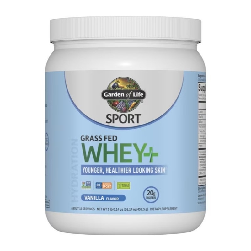 GARDEN OF LIFE Sport Grass Fed Whey+Skin, 457 g Vanilla