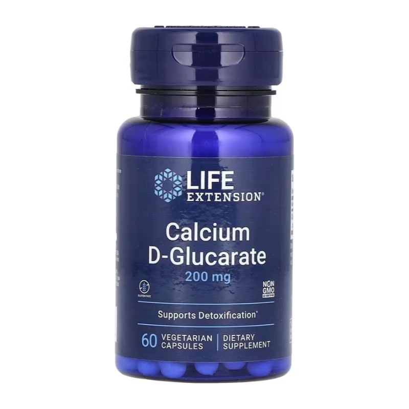 LIFE EXTENSION Calcium D-Glucarate 200 mg 60 veg caps.