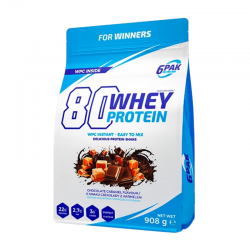 6PAK Whey 908 g BIAŁA CZEKOLADA-MALINA (28.02.2025)