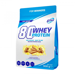 6PAK Whey 908 g BIAŁA CZEKOLADA-MALINA (28.02.2025)