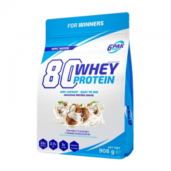 6PAK Whey 908 g BIAŁA CZEKOLADA-MALINA (28.02.2025)