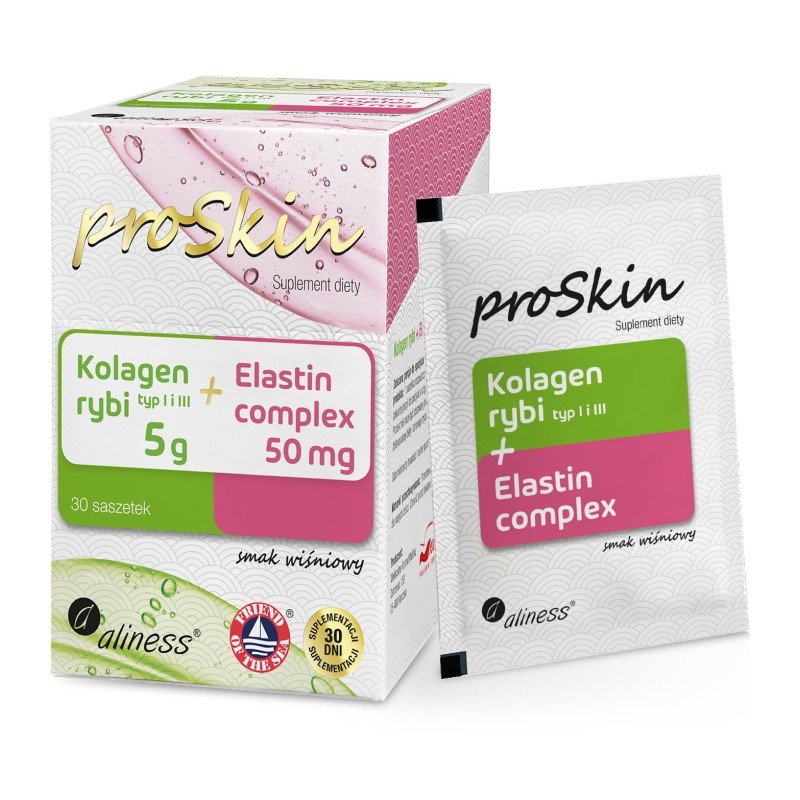 ALINESS Proskin Kolagen Rybi + Elastin Complex 30 saszetek Wiśnia