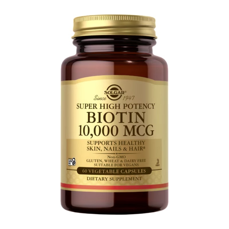 SOLGAR Super High Potency Biotin 10.000 mcg 60 veg caps.