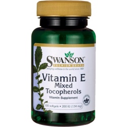 SWANSON Vitamin E 200 IU with Mixed Tocopherols 100 caps.